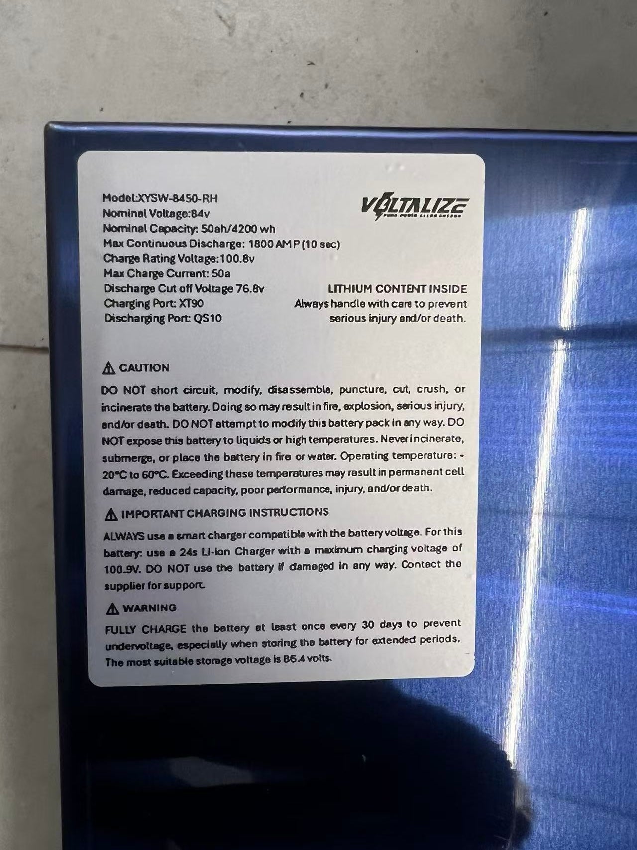 84v50ah BMS300a, 1800a peak